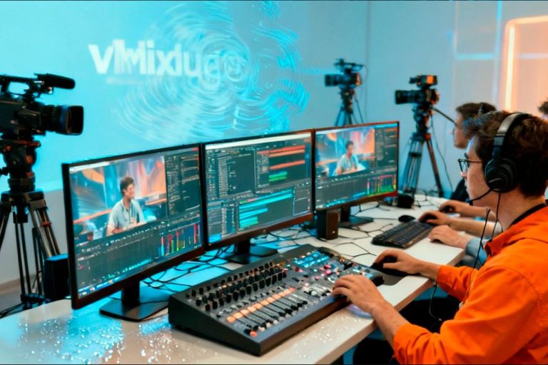 Domine a ferramenta de streaming vMix em treinamento profissional com operador em monitores, câmeras e mesa de áudio_-compressed