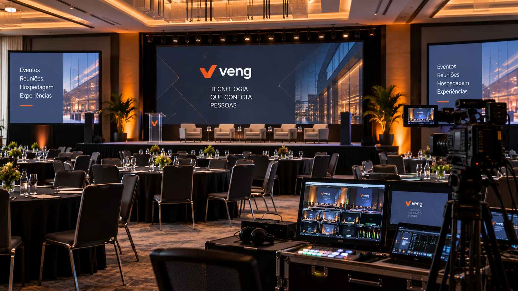 Soluções audiovisuais e de conectividade para hotéis e espaços de eventos