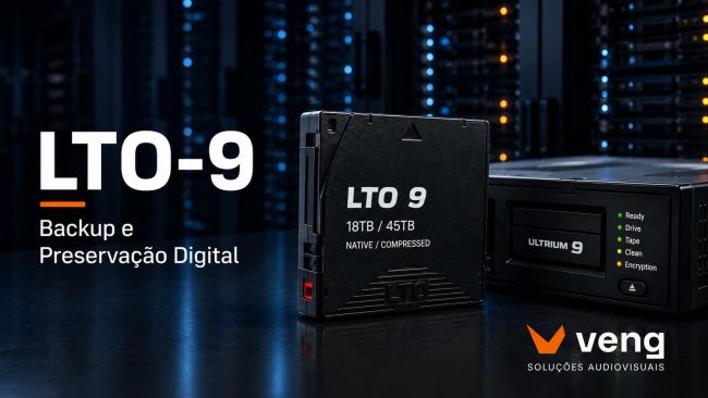 LTO-9 para backup e preservação digital de acervos audiovisuais com tecnologia de armazenamento de longo prazo da VENG
